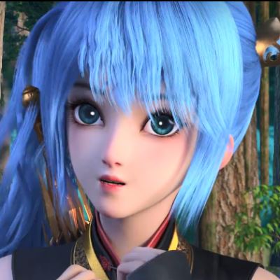 蓝色头发的动漫女生头像 动漫女孩头像个性蓝色长发