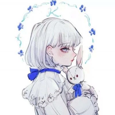 动漫女生头像唯美蓝色 浅蓝色系动漫女生头像