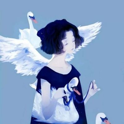 动漫女生头像唯美蓝色 浅蓝色系动漫女生头像
