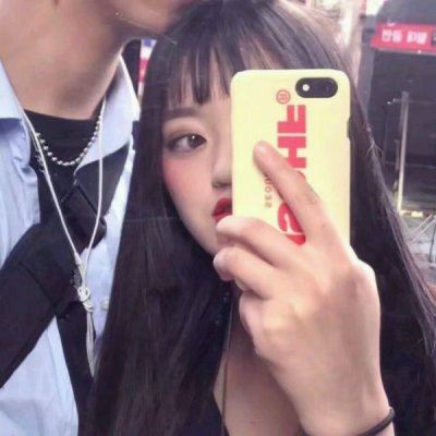 情头手机遮脸一男一女 情头白色简单干净一对
