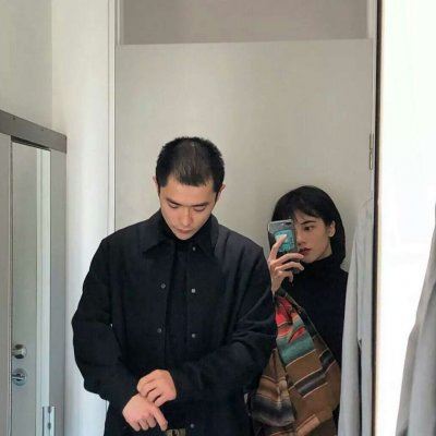 情头手机遮脸一男一女 情头白色简单干净一对