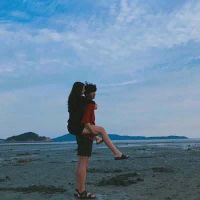 蓝色海边情侣头像 蓝色大海情侣头像