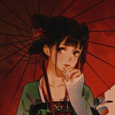 古风头像女红色滤镜 唯美红色滤镜古风女头图片