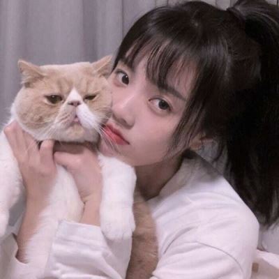 抱着猫的女生头像 个性 抱猫咪的个性女生头像