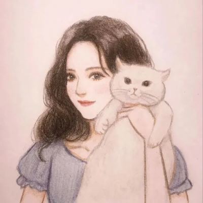 抱猫的女生头像唯美动漫 个性女生抱猫头像动漫