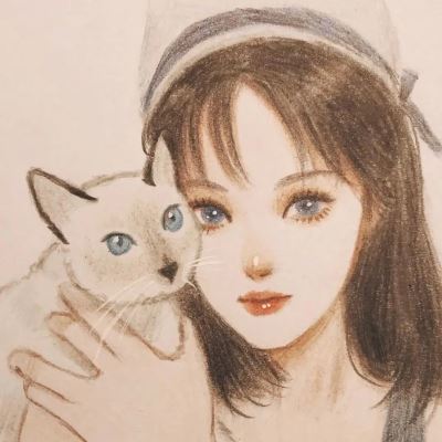 抱猫的女生头像唯美动漫 个性女生抱猫头像动漫
