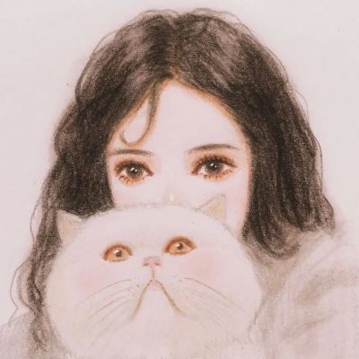 抱猫的女生头像唯美动漫 个性女生抱猫头像动漫