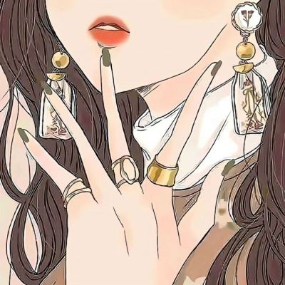 手绘头像女黑白大红唇 女生红嘴唇头像
