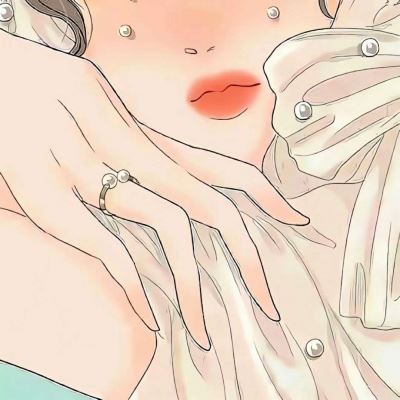 手绘头像女黑白大红唇 女生红嘴唇头像