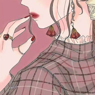 手绘头像女黑白大红唇 女生红嘴唇头像