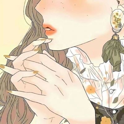 手绘头像女黑白大红唇 女生红嘴唇头像