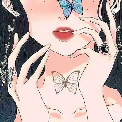 手绘头像女黑白大红唇 女生红嘴唇头像