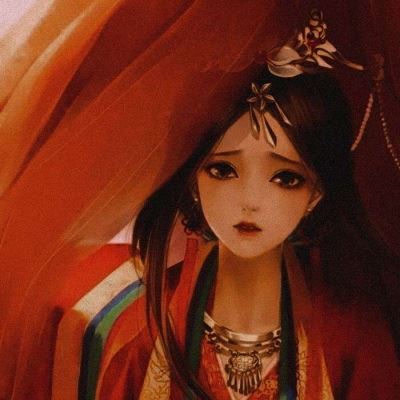 红色滤镜头像女生版古风 古风头像女红妆