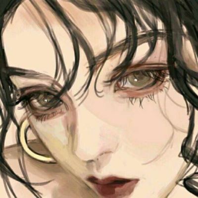 手绘女头唯美 简约女头 手绘