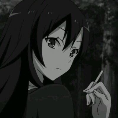 女生微丧头像动漫黑白 丧系黑白女头像动漫