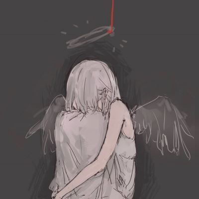 女生微丧头像动漫黑白 丧系黑白女头像动漫